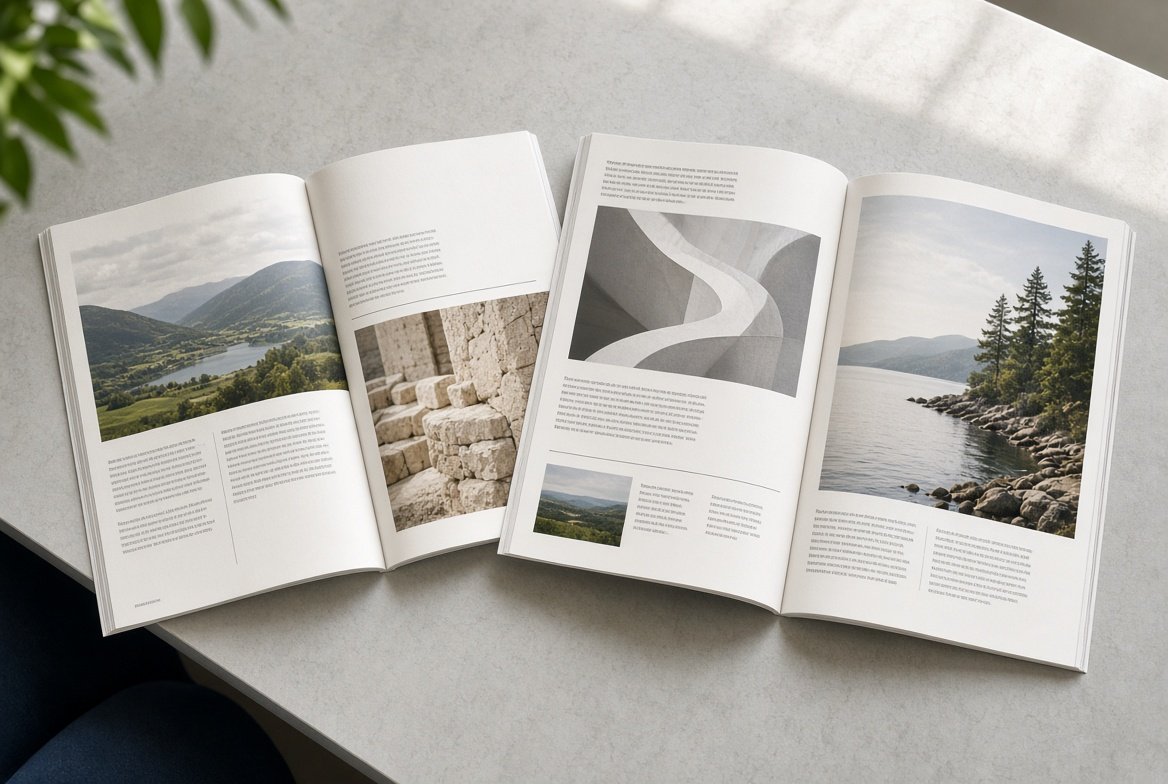 Open magazine layout