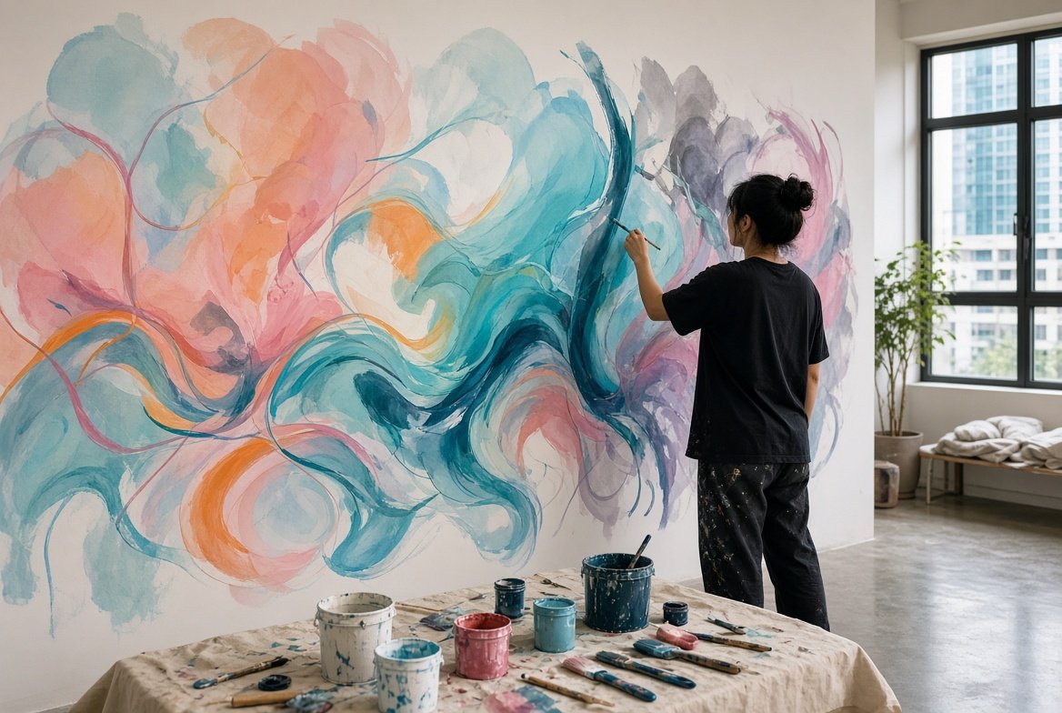 Painted wall mural