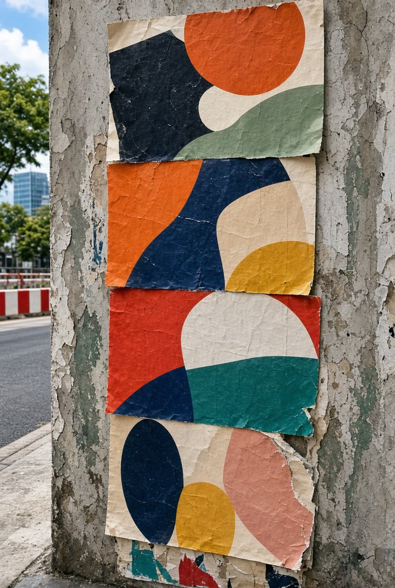 Event poster series on a wall