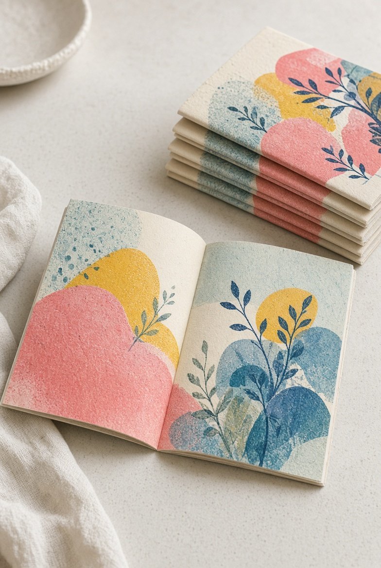 Printed zine spreads